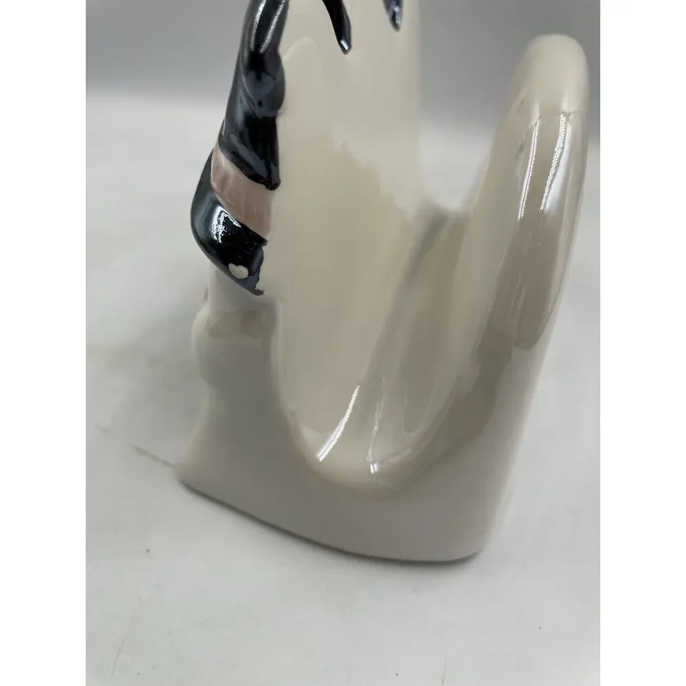 Little Village Transpac Pinkoween Ghost Trio with Witch Hats Napkin Holder NEW